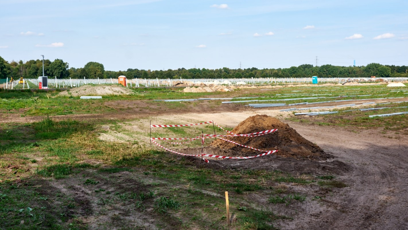 Pre-construction view of the Belen community solar site